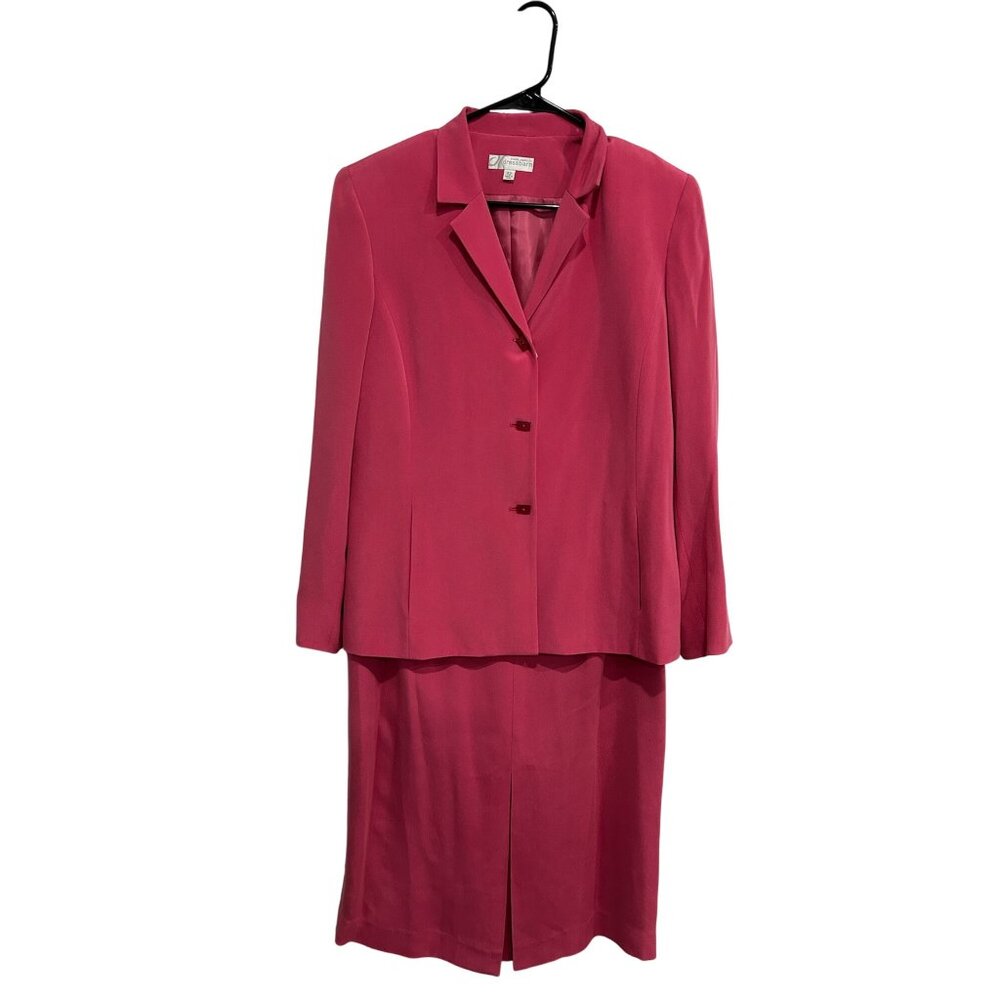 Vintage Dressbarn Womens Pink Blazer & Skirt Set Size 12